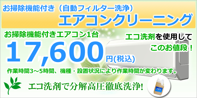 お掃除機能付きエアコンクリーニング